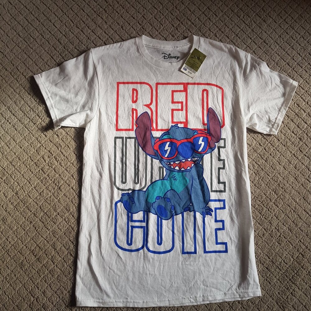 NWT Disney Stitch Red White Cute (Lilo and Stitch) t-shirt white Women S